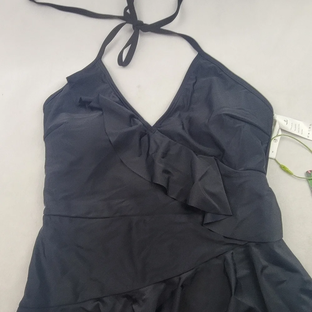 NWT Peddney one piece‎ ruffle cutout laceup back bathingsuit